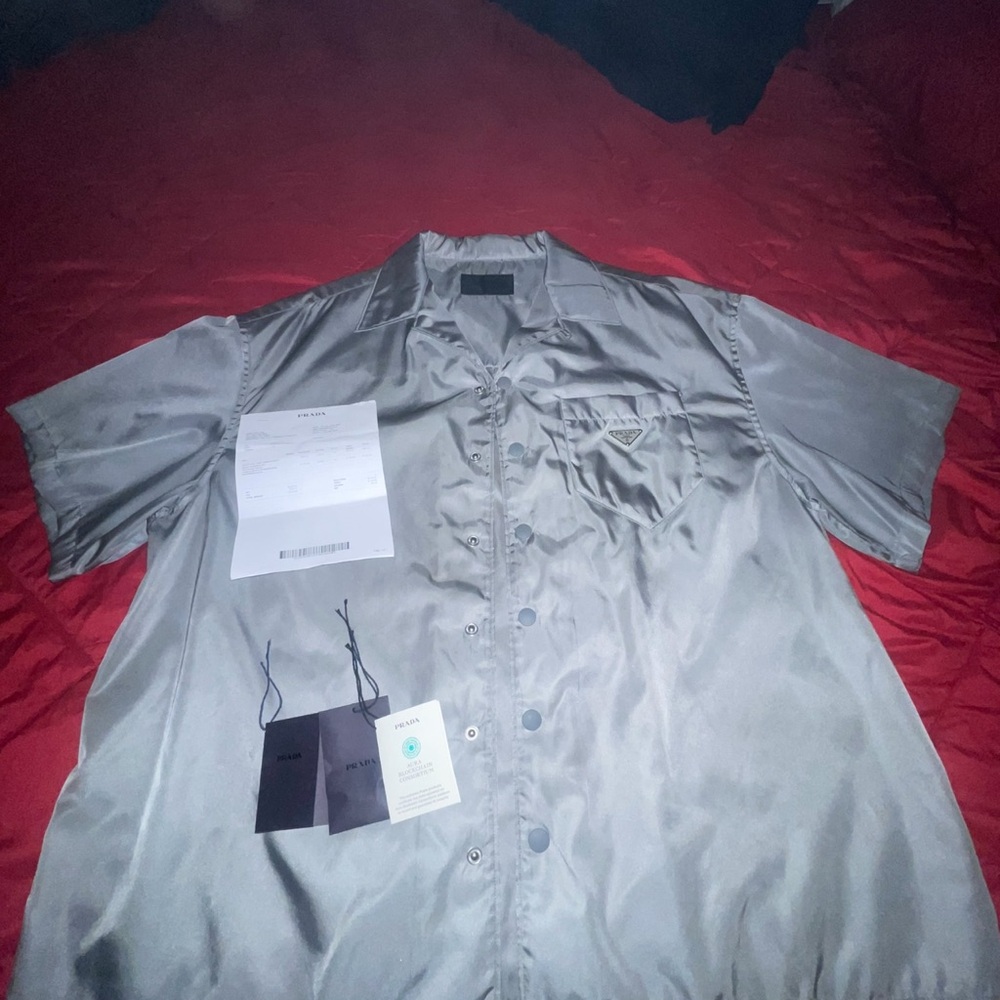 Prada Re-Nylon Camicia Marmo XXXL GREY authentic with receipt and bag
